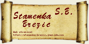 Stamenka Brezić vizit kartica
